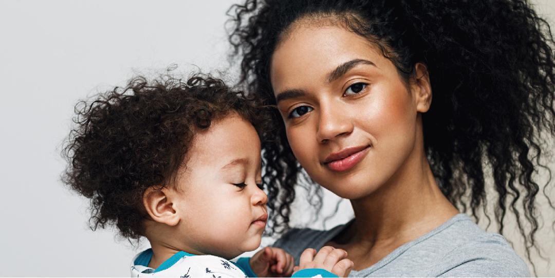 Woman holding a baby