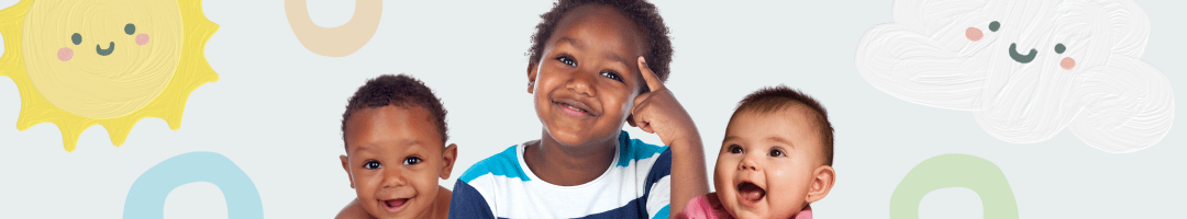 Three children smiling