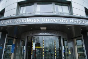 Exterior of North Middlesex University Hospital