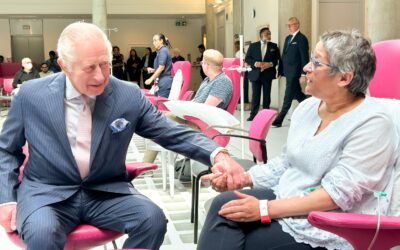 King and Queen hear families’ cancer stories at UCLH