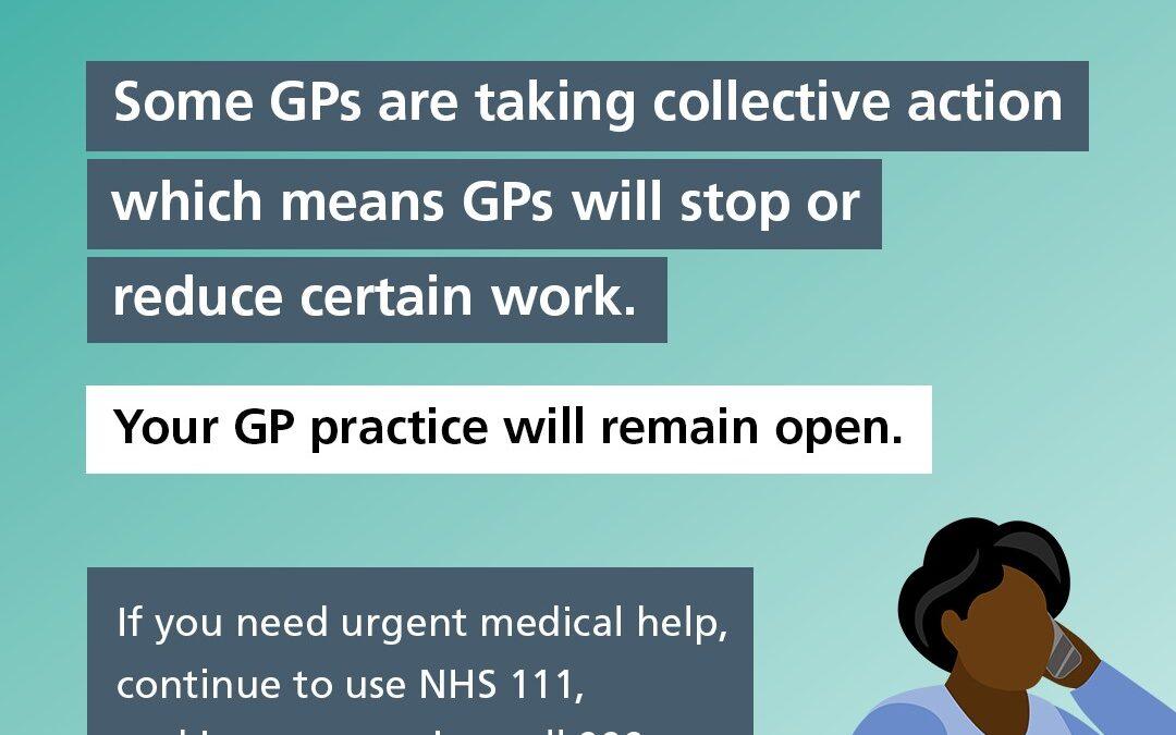 Choosing the right NHS service during GP collective action