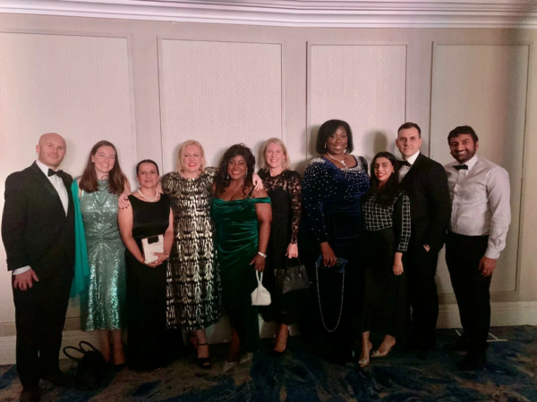 Miranda Willis and colleagues from the nurse-led mobile MMR vaccination service from NCLICB, UCLH and Middlesex University, team photo at Nursing Times Awards 2024 event