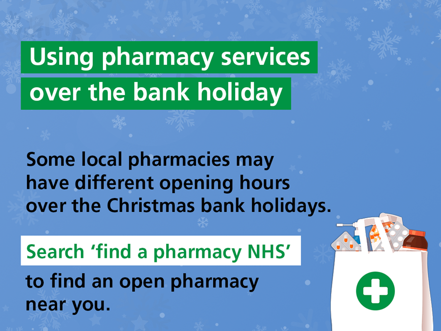 Pharmacy opening hours for Christmas and New Year Holidays 2024/2025